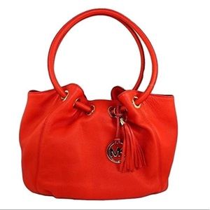 Michael Kors orange east west leather ring tote